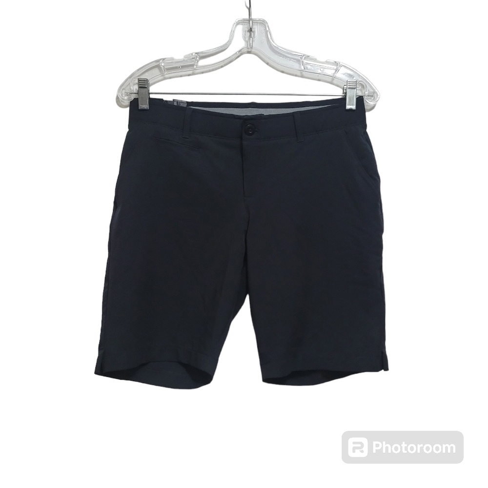 Under Armour Fitted Heat Gear Black Active Shorts Size 10
